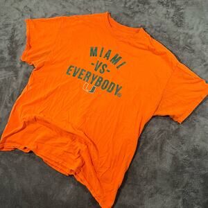 Vintage Y2K University of Miami Sportswear Streetwear T Shirt Sz XL